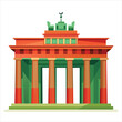 colorful flat illustration of iconic landmark, brandenburg gate