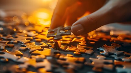 hand putting puzzle