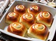 Hawaiian sweet rolls, soft buns in baking dish
