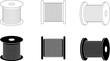 outline silhouette Cable reel icon set