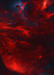 Chaotic fluids red and dark space