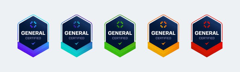 Wall Mural - digital certified business logo. professional badge certification training completion to represent a