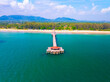 Aerial view Beautiful sea in summer season in Thailand