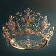 Una bellísima corona hecha de oro, en un fondo simple y encantador