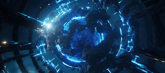 energy rock ball explosion, light