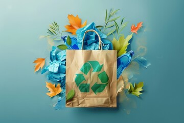 a paper bagrecycling elements and sustainability graphics