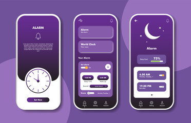 Wall Mural - mobile alarm application. graphical user interface for responsive mobile applications