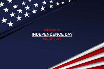 US banner template 4th of July independence day, President's Day Background Design, with USA flag, Poster, Greeting Card. Vector Illustration