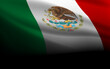 Mexican flag flies majestically on a black background, vector illustration