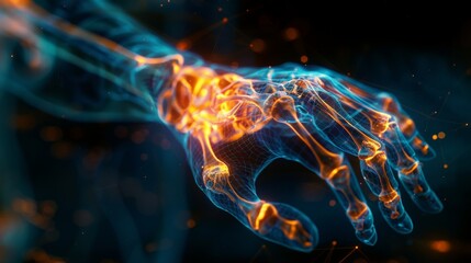 Wall Mural - 3D rendering image illustrating common injuries to joints, including sprains, strains, dislocations, and ligament tears