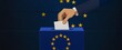 European Union election banner background. Ballot Box with blurr Template 