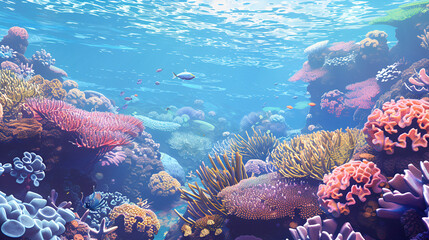 Sticker - beautiful coral reef