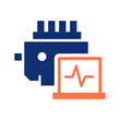 High pressure pump diagnostics icon on white background. Vector illustration.