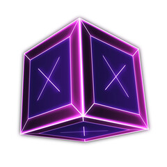 Wall Mural - box neon 3d style retro 80s-90s futuristic.