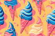 © twilight mist - A digital illustration of retro ice cream pattern
