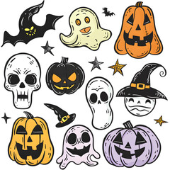 Poster - halloween icons set