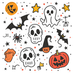 halloween icons set