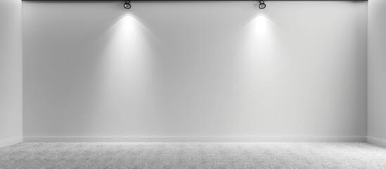 Sticker - White wall with two spotlights and carpeted floor.