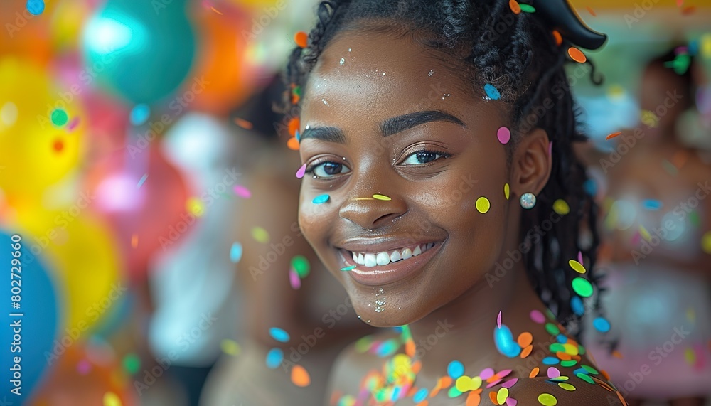 Beautiful young black woman having fun Stock Photo | Adobe Stock