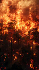 Poster - Raging Wildfire Consuming the Forest in Dramatic 3D Cinematic