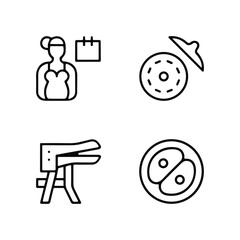 Set of line icons related to child care, international children day, kid rights, parenthood. Outline icon collection.