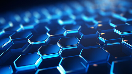 3D rendering of technological hexagonal honeycomb background, abstract KV main visual business PPT background