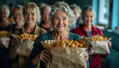 Canvas Print - Group of middle age volunteers