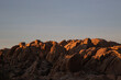 Last sunlight on Joshua Tree's rock formations