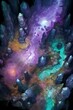 DnD Battlemap Glowing Crystal Cavern. Fabulous underground world with illuminating crystals.