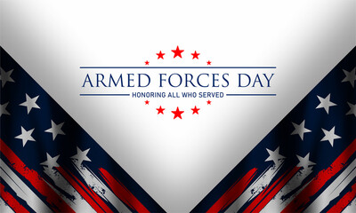 Wall Mural - Armed forces day in United States of America . Celebrated in the United States to honor the services of all forces for the country vector design.