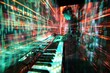 visually stunning and highly detailed image of a futuristic synthesizer