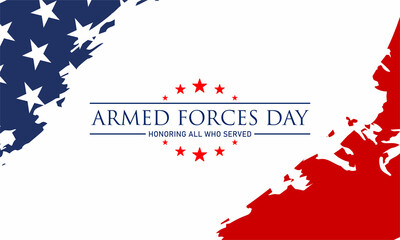 Wall Mural - Armed forces day in United States of America . Celebrated in the United States to honor the services of all forces for the country vector design.