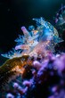 Ethereal and Vibrant Bioluminescent Underwater Scene Glowing with Otherworldly Colors and Light