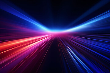 Canvas Print - streamlined speed light blue and purple special effects, abstract technology blue kv main visual bus