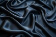 Closeup of rippled black silk fabric,  Whole background