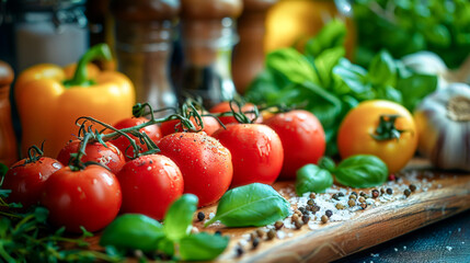 Canvas Print - Culinary temptation: Fresh ingredients for a delicious dish