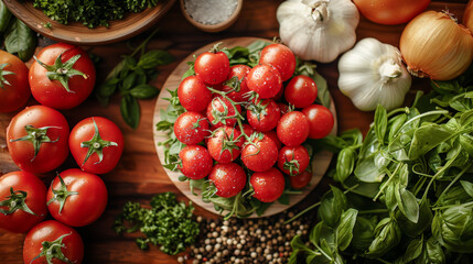 Canvas Print - Culinary temptation: Fresh ingredients for a delicious dish