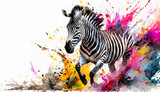 Fototapeta Do akwarium - Lively zebra