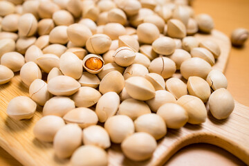 Canvas Print - Stack of gingko biloba seeds