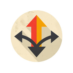 An icon of two arrows isolated on transparent background