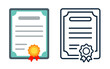 certificate or diploma isolated icons