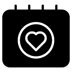 Poster - Calendar with heart symbol, valentine's day, anniversary date vector icon