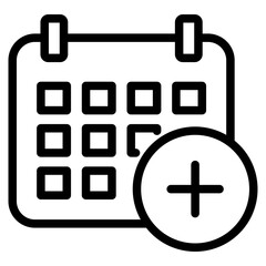 Sticker - create add event icon with plus sign. Add to time table icon, Calendar with plus icon. 