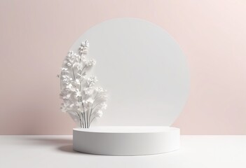 Wall Mural - white vase with flowers