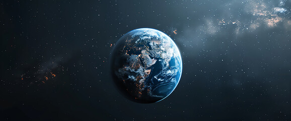 high quality, high resolution closeup view of earth's atmosphere from space, the blue planet with wh