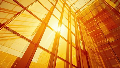 Canvas Print - Abstract architectural background vertical geometric shapes sun reflection