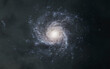 3D illustration of realistic galaxy in deep space. High quality digital space art in 5K - realistic visualization
