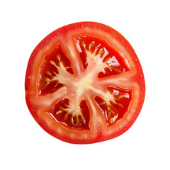 Wall Mural - isolated slice of tomato, top view