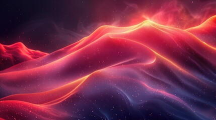 Wall Mural - Dark abstract curve and wavy background with gradient and color, Glowing waves in a dark background