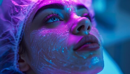 Poster - Violet ray treatment on face 